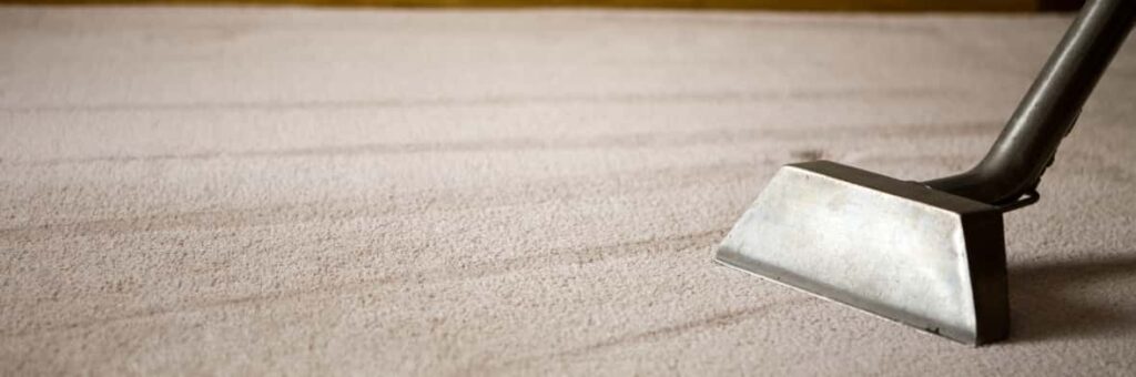 This is a photo of a carpet steam cleaner cleaning a cream carpet.